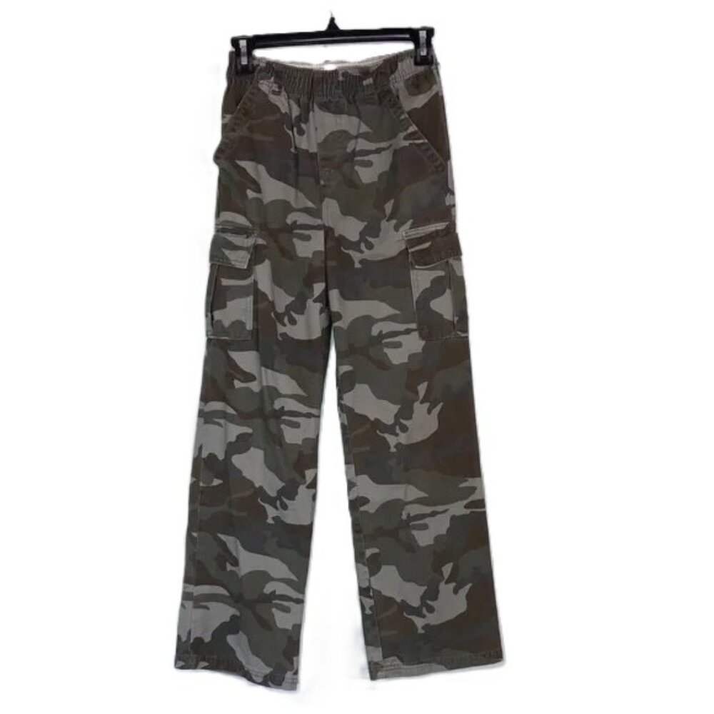 FADED GLORY Camo Camouflage Cargo Straight Leg Denim Pants Youth Size Large